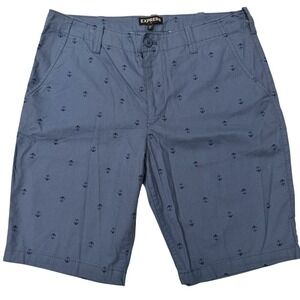 EXPRESS Men's Blue Anchor Print‎ Chino Shorts Size 34